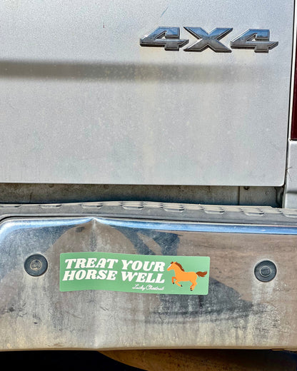 Treat Your Horse Well Bumper Sticker