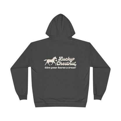 Lucky Chestnut “Give Your Horse a Treat” Hoodie – Back Graphic + Front Heart Detail