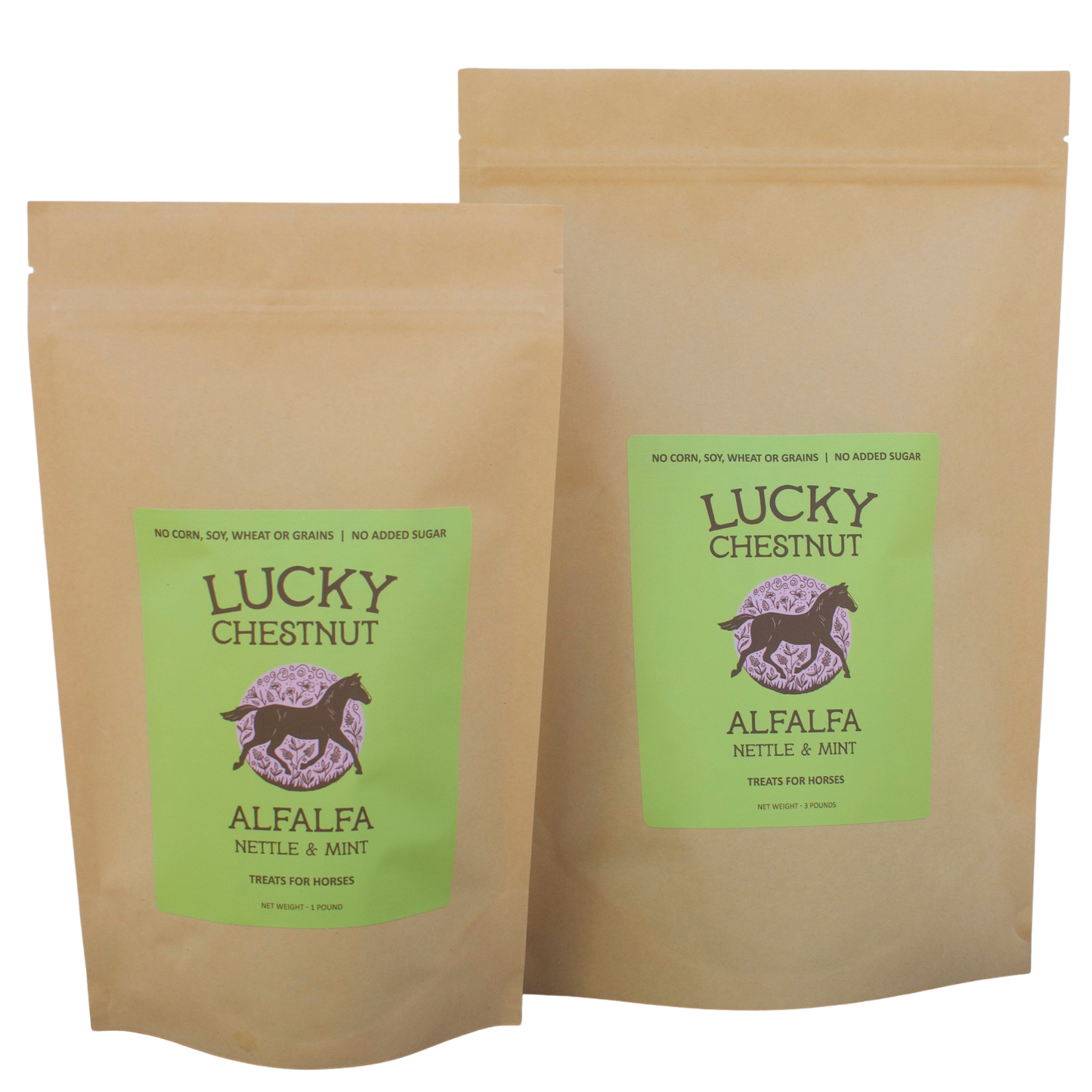 Alfalfa with Nettle + Mint Horse Treats - Low-NSC
