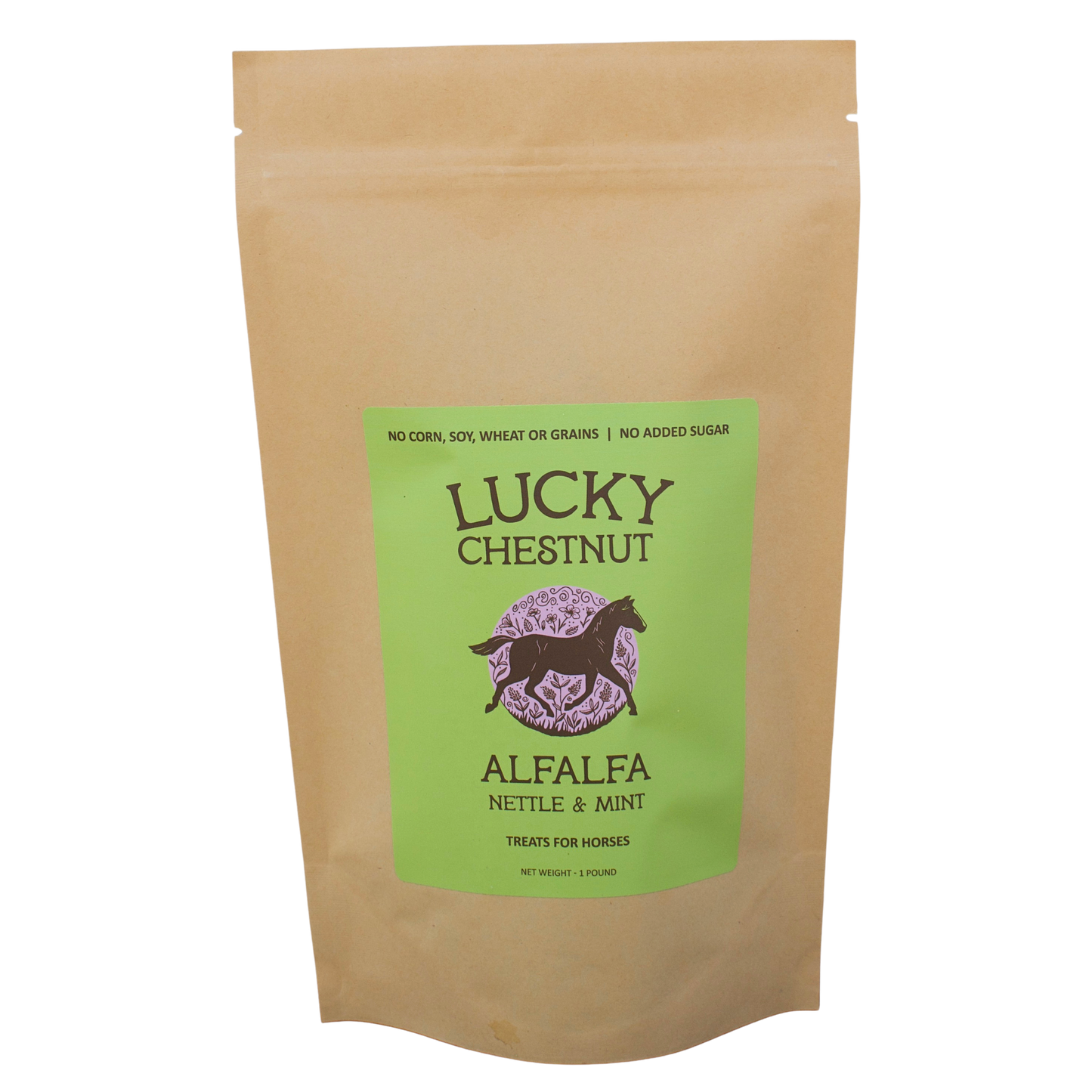 Alfalfa with Nettle + Mint Horse Treats - Low-NSC